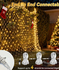 10x10Ft Gazebo Net Lights Outdoor With 200 LED Waterproof Mesh Lighting Timer 8 Modes Connectable Christmas Net Lights
