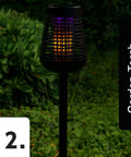 Solar Insect Killer Torch Bug Zapper And Accent Light For Patio Outdoor Pest Control With Flickering Flame LED in garden