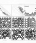 580-Piece Stainless Steel Ball Bearings Kit 1.0 To 10.0mm Precision Balls For Mechanical And Industrial Use, Versatile And Durable, Easy Storage, Great For Bikes, Machinery, DIY Projects in compartment case