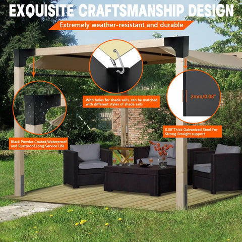 Beefy 2 Way L Shaped Pergola Corner Bracket DIY Kit For 4x4 Lumber Actual 3.5 By 3.5 Inches Outdoor Porch Or Log Cabin