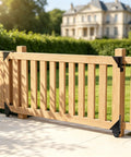 Heavy Duty Sliding Gate Kit With Smooth Rolling Wheels For Fences Workhorse Wood Gate Hardware Anti Sag System DIY Install Fits Gates 1 To 2 Inches Thick Durable Galvanized Steel Construction on wooden fence gate