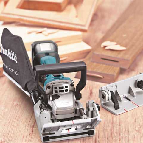 Killer 18V Cordless Biscuit Jointer Delivers Precise Slot Cuts And Strong Butt Joints With Zero Kickback For Your Next Woodworking Project, close-up of tool.