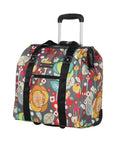 Underseat Rolling Carry On Bag With Pattern Design, Wheeled Cabin Tote For Easy Travel, Durable Polyester Build, Ergonomic Handle