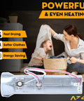 Dryer Heating Element Assembly Replacement Fits LG Dryers In The DLE Series 240V 5400W with family doing laundry