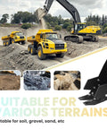 Complete Mini Excavator Accessories Kit With Narrow Screening Bucket Augers And Posthole Diggers For Digger Machines Built Tough As Nails With Rust Resistant Coating For Harsh Job Sites showcasing excavator and loaders on construction terrain.