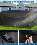 Waterproof Patio Furniture Cover For Square Table And Chairs 55 Inch By 55 Inch By 35 Inch with windproof design and buckles