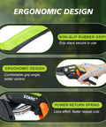 Ergonomic design of bypass pruning shears with 1 inch cut capacity for easy garden trimming, featuring rubber grips and SK5 steel blade.