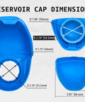 Universal Windshield Washer Fluid Reservoir Cap Replacement With Funnel Mode Fits 46 To 55 mm Neck And Replaces OE Cap For VW Beetle Golf Jetta Passat Tiguan Atlas Audi A3 A4 Q5 Q7 Porsche Buick Chevrolet, blue cap dimensions