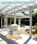 Heavy Duty 4x4 Post Bracket Kit For Wood Posts Pergolas Decks Porches Beams Made From Solid Carbon Steel 4mm Thick Built Tough For Superior Load Bearing Anti Bend Rigidity And Easy Install, 3.5x3.5 in
