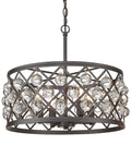 4 Light Crystal Chandelier With Oil Rubbed Bronze Finish, Modern Farmhouse Pendant Light For Dining Room And Kitchen Island, 18 Inch Fixture With K9 Crystals, Ultra Chic Glow