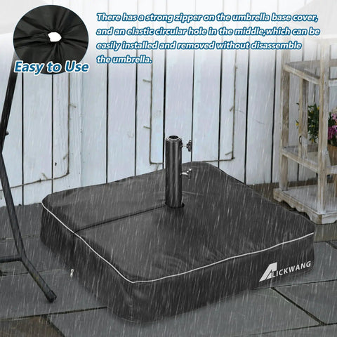 Heavy Duty 600D Waterproof Anti UV Outdoor Square Umbrella Base Cover fits patio stand up to 30 L x 30 W x 6 H under rain