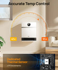 Smart Wall Heater With Alexa, Quiet PTC Space Heater For Indoor Use, mounted on wall showing temperature control display