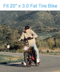Cyclist riding on a 20 inch electric fat bike, ideal for use with 2 Pack 20x3 Fat Tire Bike Inner Tubes With Schrader Valve Premium Butyl Rubber.