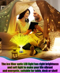 Couple sitting in cozy tent with Two Pack LED Fiber Optic Lamps With Remote Control, 13.5 Inch Multicolor Changing Fiber Optic Lights.