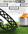 Smokeless Fire Pit Accessories Kit With 23-Inch Carbon Steel Base featuring diamond pattern for airflow and solid ring design