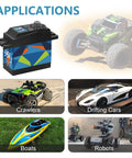 Applications of Heavy Duty 35KG Steel Gear RC Digital Servo High Torque For 1 12 Scale And 1 10 Scale RC Crawlers Robots Boats