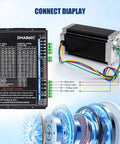 Powerful Digital CNC Stepper Motor Driver For DIY CNC Machining, 2.2A to 8.2A Peak Current, Works With 20-110V AC Or 20-160V DC, Ultra Fast 300KHz Pulse Response, 16 Subdivision Modes (400 to 51200), Easy Setup And Precise Motion Control. DMA860S driver with wiring diagram and stepper motor