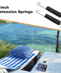 Hella Smooth Six Inch Extension Spring For Recliner Tilt Assist Mechanism Two Pack displayed on a sun lounger by the water.