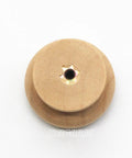 Top view of one knob from 30 Pack Unfinished Solid Round Natural Wood Cabinet Knobs Do It Yourself Drawer Pulls For Dresser Wardrobe.