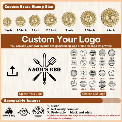 Custom Branding Iron For Wood And Leather, Make It Yours With Your Text Or Logo, Durable Brass Stamp Head