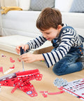 Child assembling Hands On Airplane Model Kit For Kids And Teens 201 Piece Build Your Own Aircraft Toy STEM Educational Project For Ages 8 12