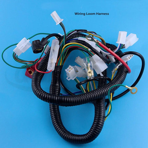 All In One Atv Wiring Harness Kit With Cdi Ignition Coil Solenoid Relay And Spark Plug Set for 150cc-250cc quad go karts