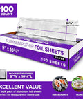 Heavy Duty Aluminum Foil Sheets For Deli Use 100 Count Pop Up 9 By 10 Inch Wrapping Sheets Workhorse For Burritos Hot Dogs