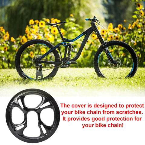 Rugged Bike Chain Guard Protector For Mountain Road And City Bikes With 4 Holes And 48 Teeth Sprocket Compatibility in garden.