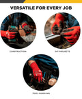 FX3 Nitrile Coated Grip Work Gloves For Tough Jobs, Tear And Abrasion Resistant, shown in construction, DIY, and tool handling