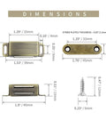 Dimensions of Hassle Free Magnetic Cabinet Door Catch 8 Pack Slick Bronze Finish Rust Proof Stainless Steel Latch.