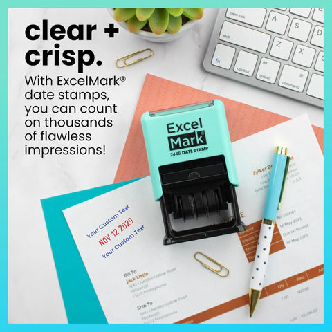 Kick Up Your Mail Sorting Game With This Heavy Duty Self Inking Date Stamp That Delivers Crisp Blue And Red Dates Onto Documents.