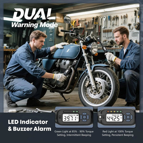 Pro Grade Digital Torque Wrench 3/8 Drive With Buzzer And LED Indicator, Precision 2.21 To 44.25 Ft Lb, Track Mode, Universal Joint, 6 Inch Extension Bar, Boss Accuracy For Bike Motorcycle Auto Maintenance.