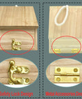 Close-up of Wooden Bird House Hanging Outdoor Nest Box with safety lock and metal accessories for garden decor.
