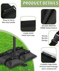 Product details of Two Pack 65Lb Fillable Sand Bags For Umbrella Bases, Heavy Duty 1680D Oxford With Inner Pouch, Weatherproof Black Bags