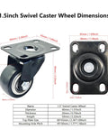 Heavy Duty Silent Caster Wheel Set Built Tough For Daily Grind Features Dead Quiet PU Rollers and Precision Ball Bearings dimensions chart