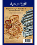 Leather Stamps Tool Set for Crafting with Sheridan Style Stamp Set II Featuring 10 Chrome Plated Tools Like Bevelers, Veiners, Leaf Liner