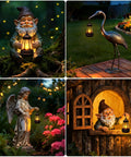 Outdoor garden statues holding Two Pack Mini Solar Lantern Replacement Parts For Outdoor Statue Lights And Garden Decor