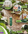 Green 4 In 1 Wireless Soil Tester With Moisture Meter, Thermometer, Sunlight And Time Display in garden environment