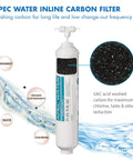 High Capacity Inline Carbon Filter For Undersink Reverse Osmosis Systems Stage Five With One Quarter Inch Quick Connect