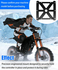 Rider with Tuttio Tutti Soleil 01 in snow, Controller Mounting Bracket For Tuttio Tutti Soleil 01 Electric Dirt Bike inset