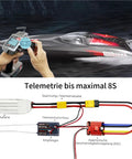7 Channel 2.4GHz RC Transmitter With R7FG Gyro Receiver Kit Voltage Telemetry FHSS Anti Interference controlling speedboat