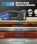 Heavy Duty Rock Solid Electric Strapping Machine For PP PET Bands Featuring Hot Swappable Batteries, shown with various materials.