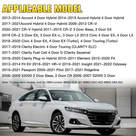 Front view of a Honda Accord model applicable for Honda Brake Master Cylinder Fluid Reservoir Cap Direct Fit Replacement For Accord Civic CRV Odyssey HRV Fit No Fuss Install Plug And Play Durable Reservoir Cap For Honda Vehicles And DIY Brake Maintenance.