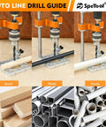 Auto Line Portable Drill Guide For Straight Holes Half Inch Keyed Chuck Hand Drill Press Adapter drilling wood, metal, plastic