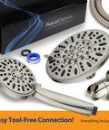 Premium 7 Inch High Pressure Three Way Rainfall Shower Head Set With Stainless Steel Hose And Handheld Spa Shower