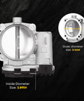 Electric Throttle Body Replacement for Dodge Avenger Challenger Charger 3.6L Jeep Cherokee 3.2L Grand Cherokee Wrangler 3.6L Ram 1500 ProMaster 1500 2500 3500 2011 To 2022 Drop In Direct Fit Plug And Play, showing size dimensions