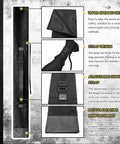 Large Sword Bag 51 Inch Katana Case With Adjustable Straps showing details of strap, closure, and leather underside
