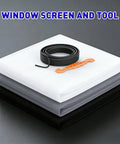 Pet Resistant Window Screen Replacement Mesh 48W X 99L 2 Pack Durable Polyester DIY Repair Kit with spline tool and mesh rolls.
