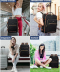40L Go-To Travel Backpack For Women And Men, Airline Approved Carry-On in various travel settings, showcasing its versatility.