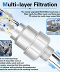 Inline 85470 Washing Machine Water Filter With Replacement Filter showing multi-layer filtration with aluminum alloy head and mesh